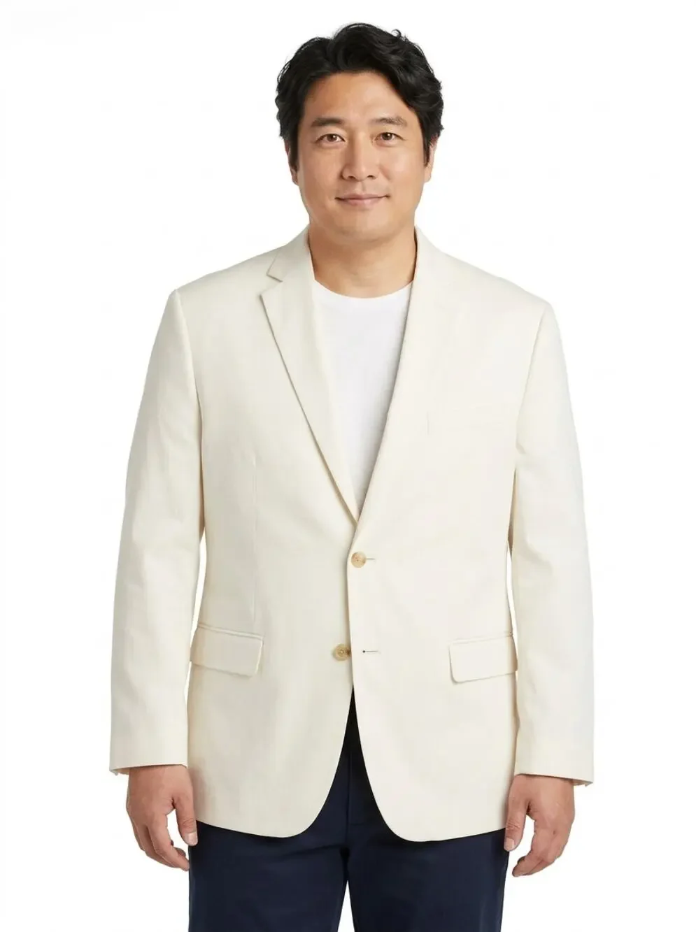 Lauren Ralph Lauren Cream Lined Collared Blazer Jacket Men Size 40R